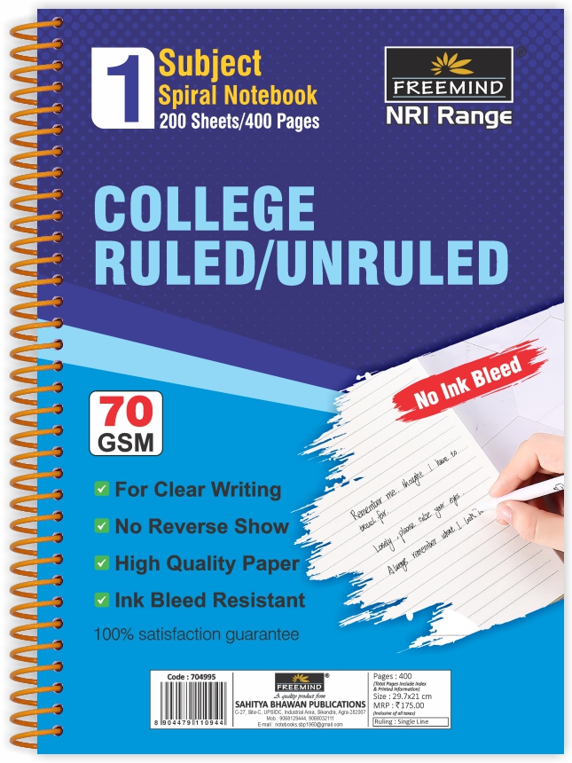 NON NRI-A4 School Notebook-UNRULED-400